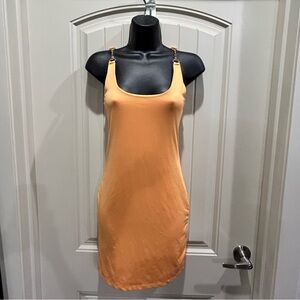 Forever 21 orange gold chain mini dress